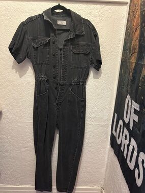 We The Free Black Denim Jumpsuit